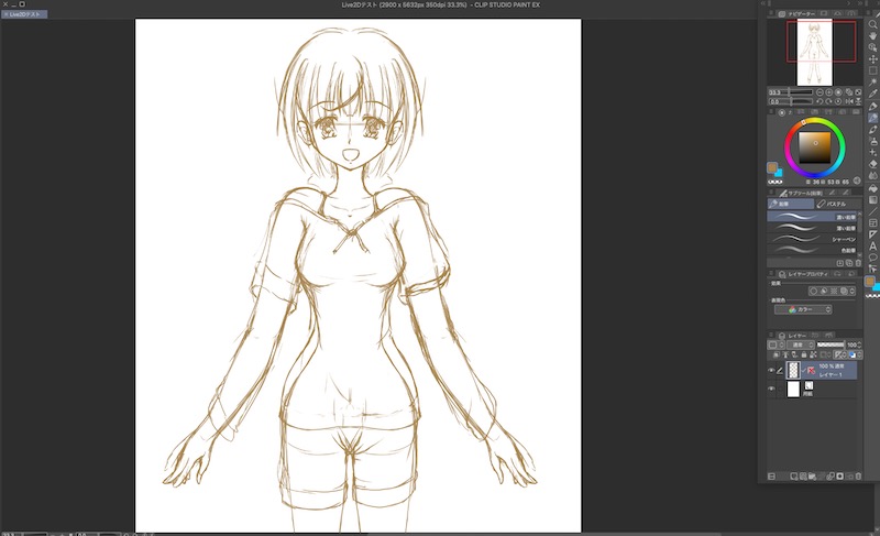 Live2D 自作イラストラフP